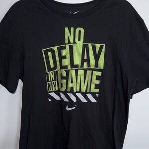 Nike Black and Lime Graphic Tee